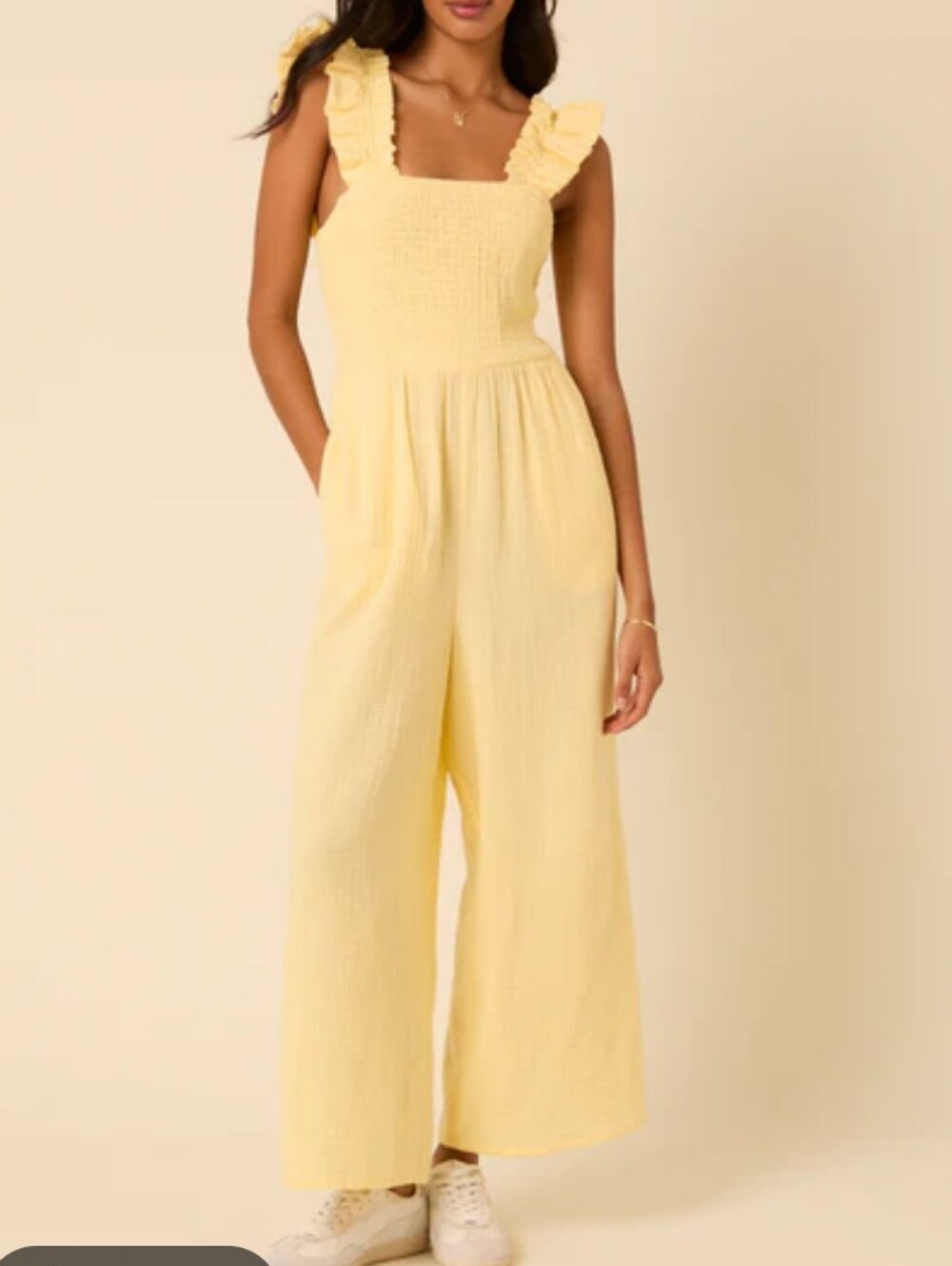 Molly Green Butter Yellow Maya Jumpsuit - Women's Wide-Leg Jumpsuit